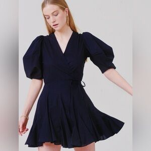 RHODE Navy Puff Sleeve Dress